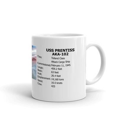 USS Prentiss AKA-102 Coffee Cup Mug Right Handle