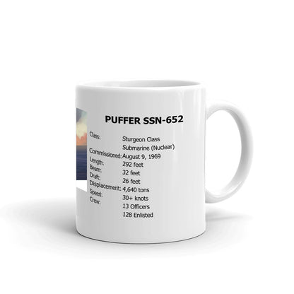 USS Puffer SSN-652 Coffee Cup Mug Right Handle