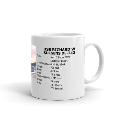 USS Richard W Suesens DE-342 Coffee Cup Mug Right Handle