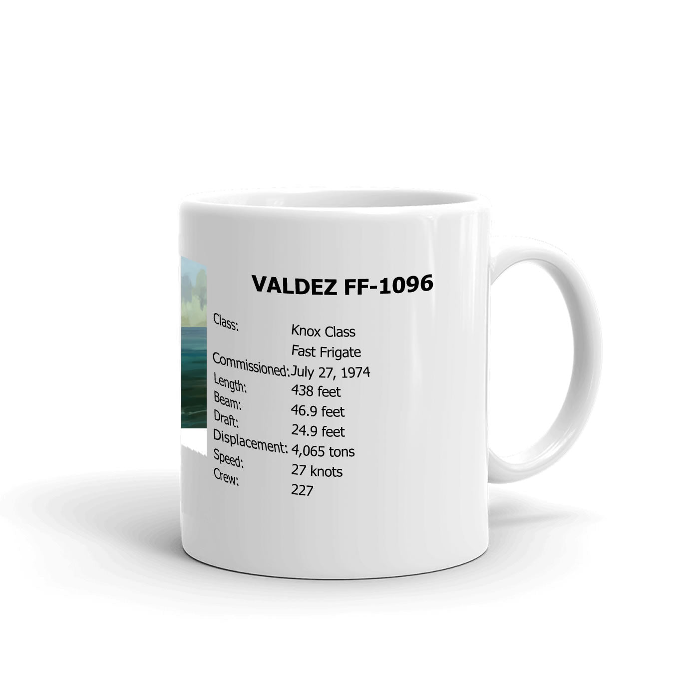 USS Valdez FF-1096 Coffee Cup Mug Right Handle