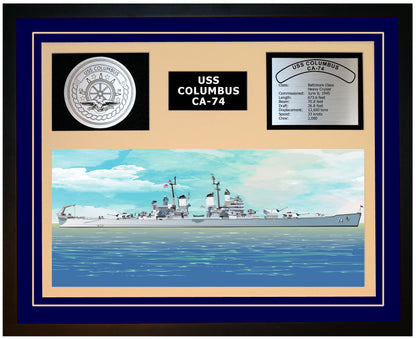 USS COLUMBUS CA-74 Framed Navy Ship Display