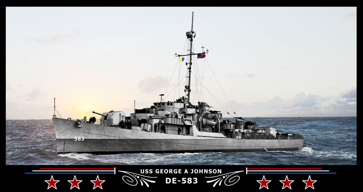 USS George A Johnson DE-583 Art Print