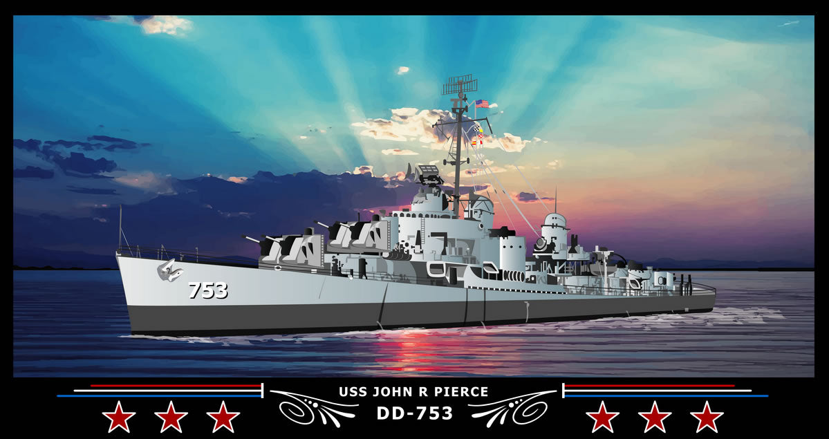 USS John R Pierce DD-753 Art Print