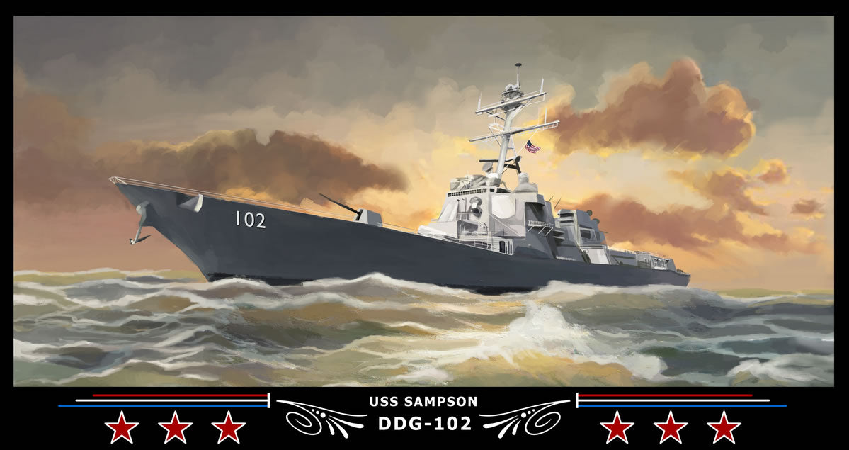 USS Sampson DDG-102 Art Print – Navy Emporium