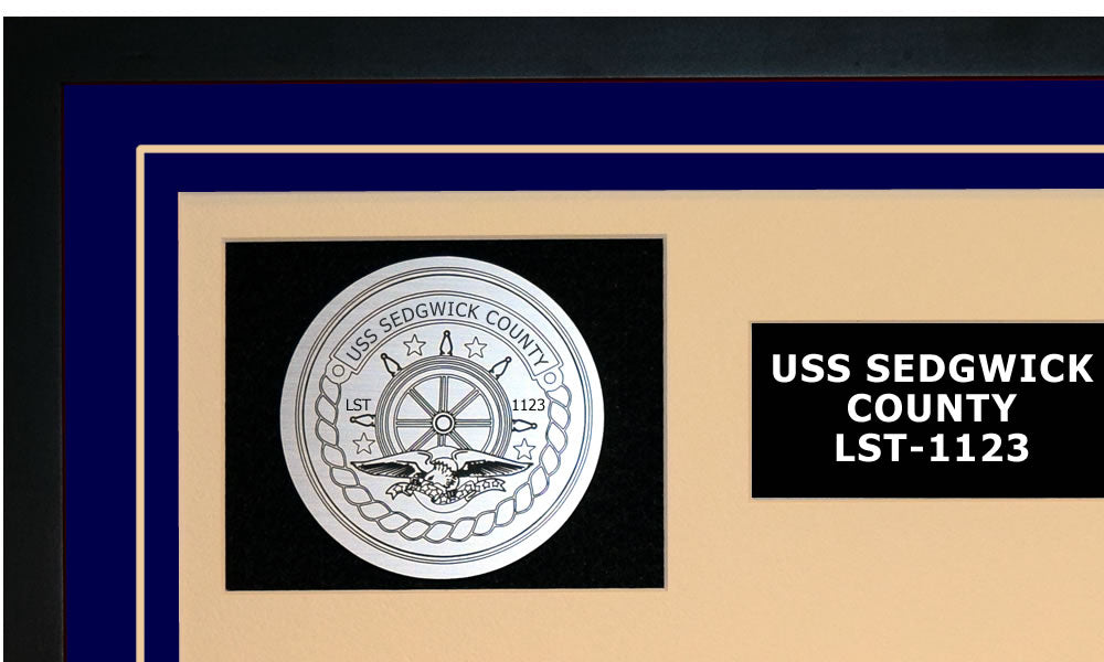 Vintage Wooden and Metal Navy Plaque, U.S.S. Sedgwick buying County LST-1123, U.S. Navy