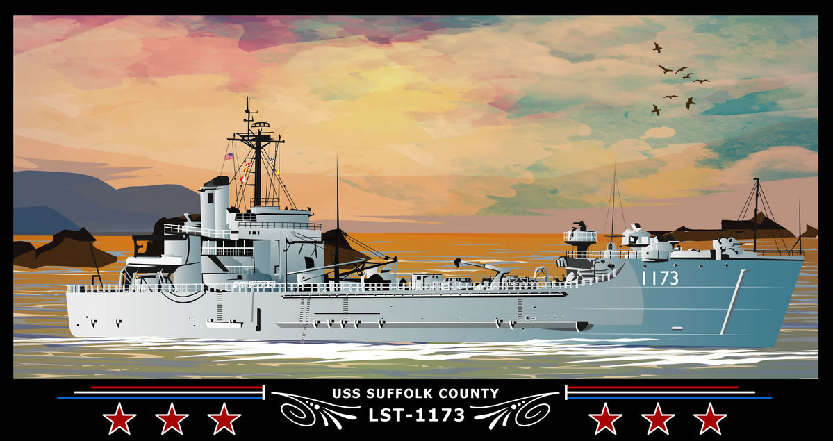 USS Suffolk County LST-1173 Art Print