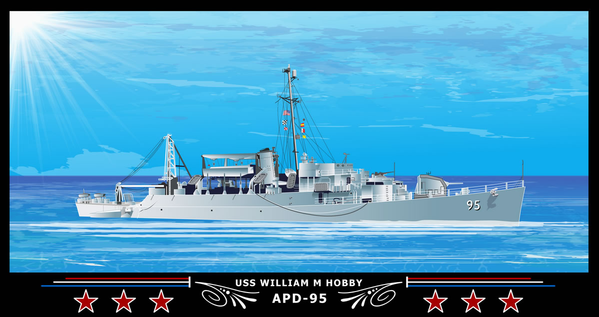 USS William M Hobby APD-95 Art Print