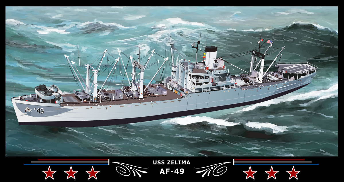 USS Zelima AF-49 Art Print