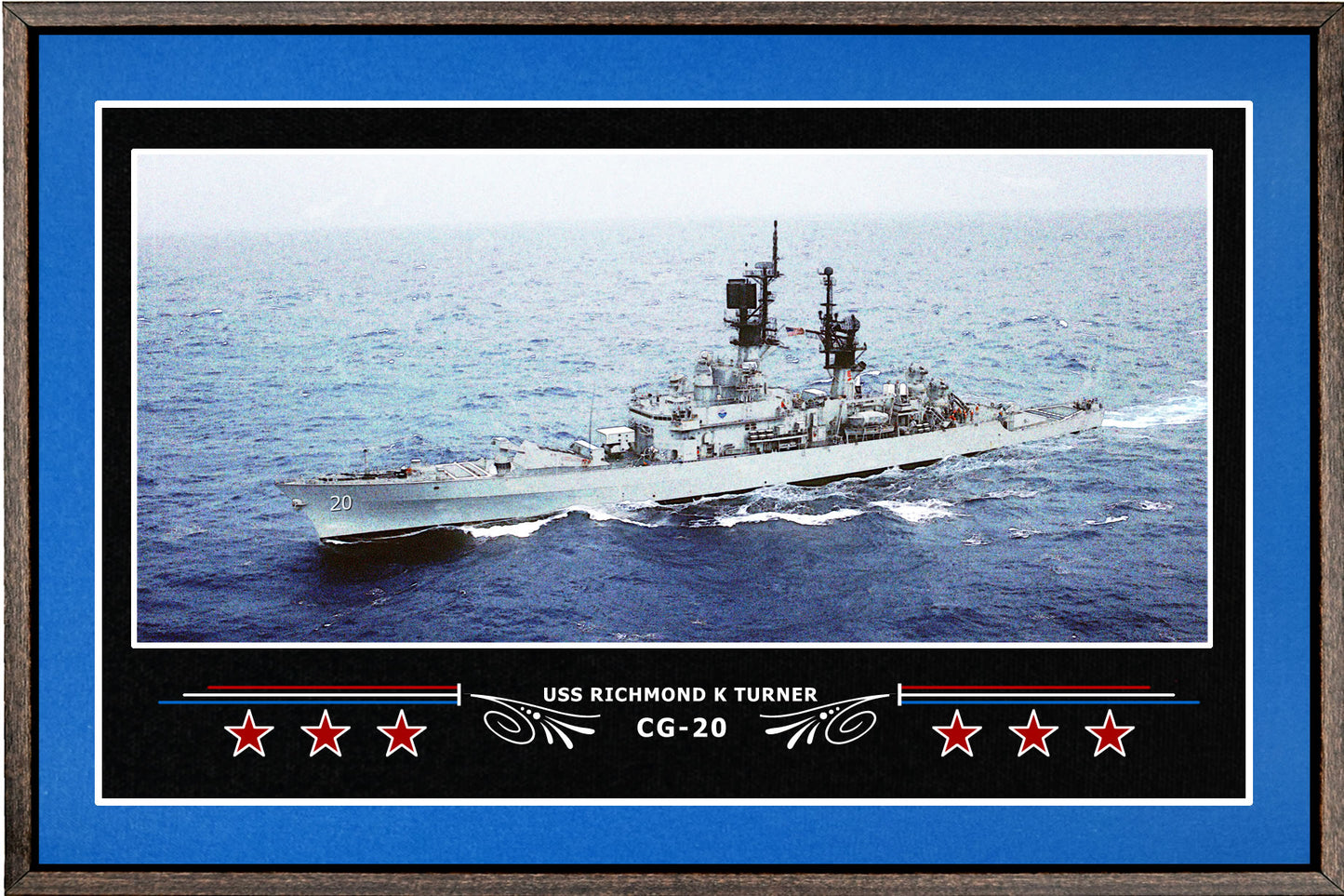 USS RICHMOND K TURNER CG 20 BOX FRAMED CANVAS ART BLUE