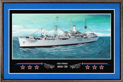 USS VIRGO AKA 20 BOX FRAMED CANVAS ART BLUE