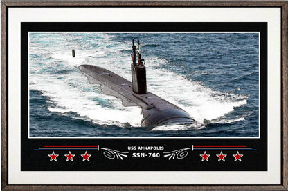 USS ANNAPOLIS SSN 760 BOX FRAMED CANVAS ART WHITE