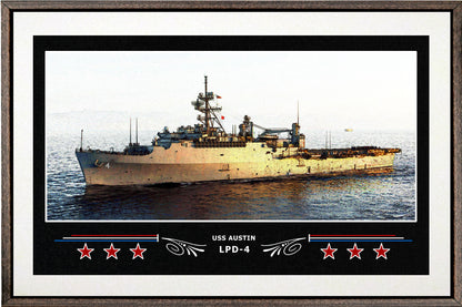 USS AUSTIN LPD 4 BOX FRAMED CANVAS ART WHITE