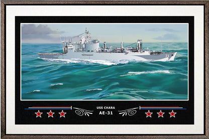 USS CHARA AE 31 BOX FRAMED CANVAS ART WHITE