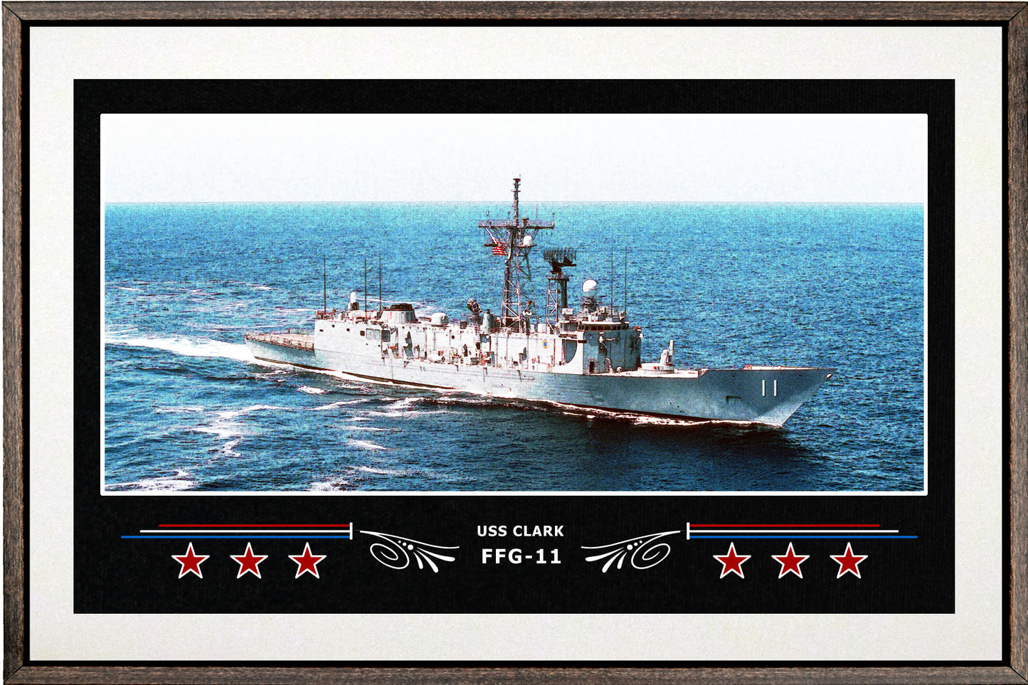 USS CLARK FFG 11 BOX FRAMED CANVAS ART WHITE