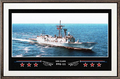 USS CLARK FFG 11 BOX FRAMED CANVAS ART WHITE