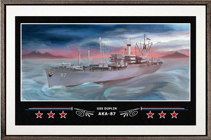 USS DUPLIN AKA 87 BOX FRAMED CANVAS ART WHITE