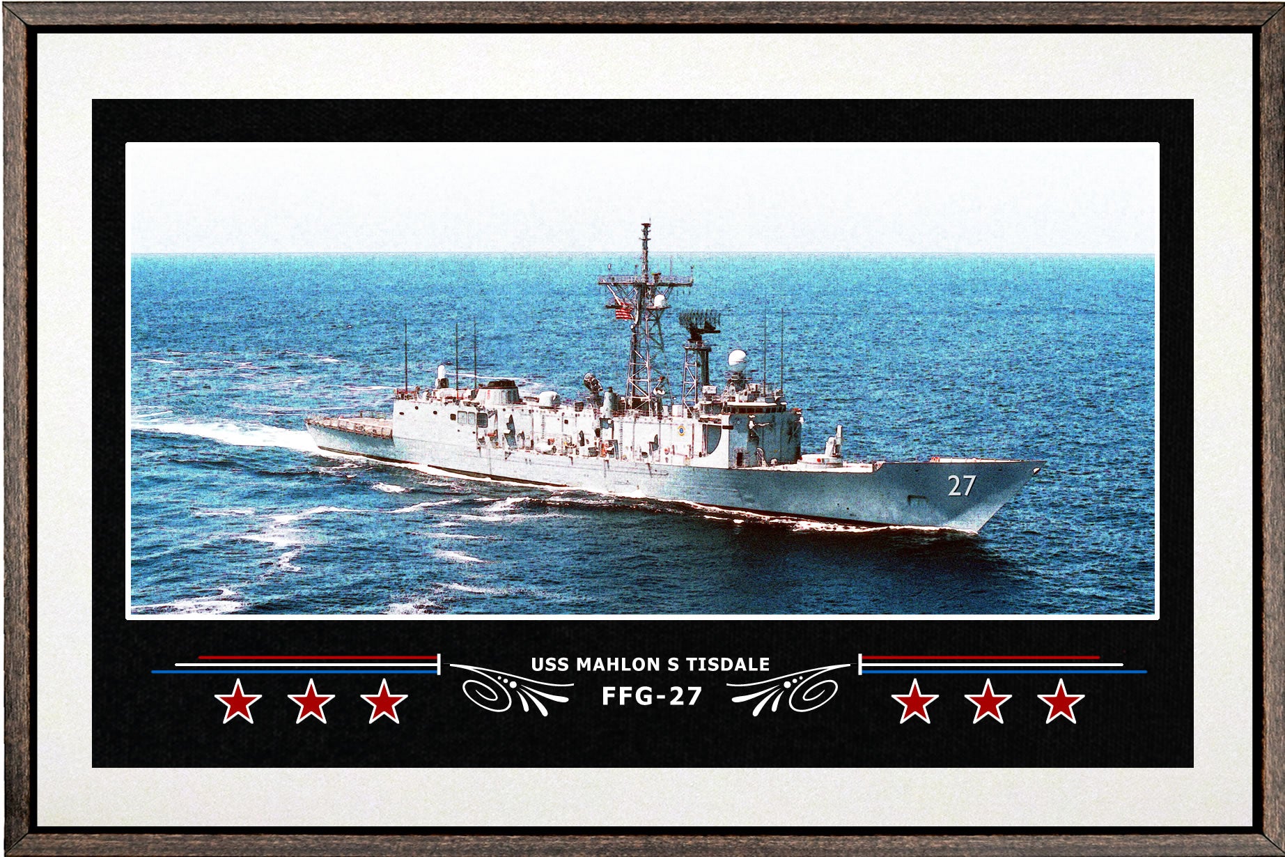 USS MAHLON S TISDALE FFG 27 BOX FRAMED CANVAS ART WHITE