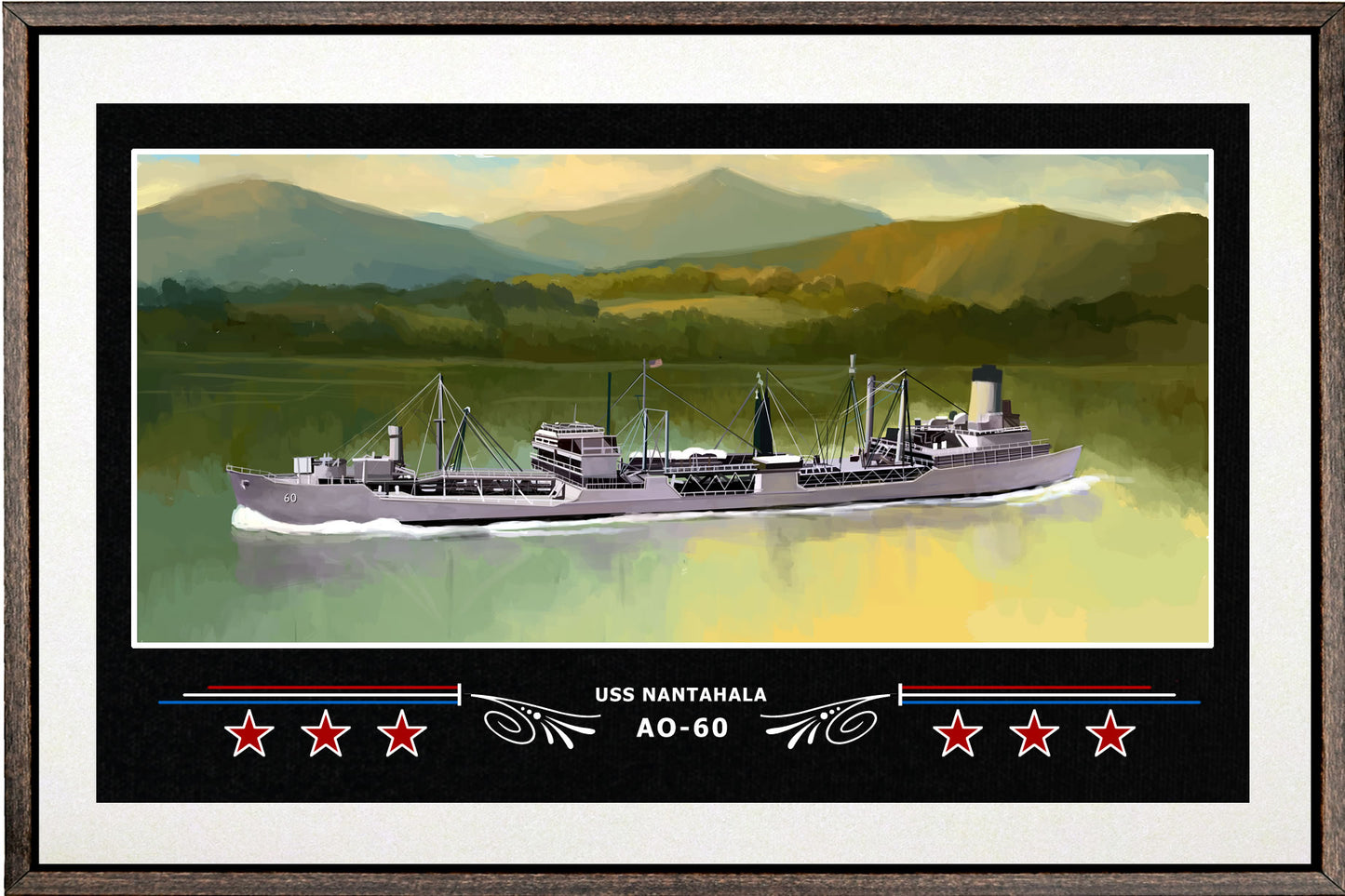 USS NANTAHALA AO 60 BOX FRAMED CANVAS ART WHITE