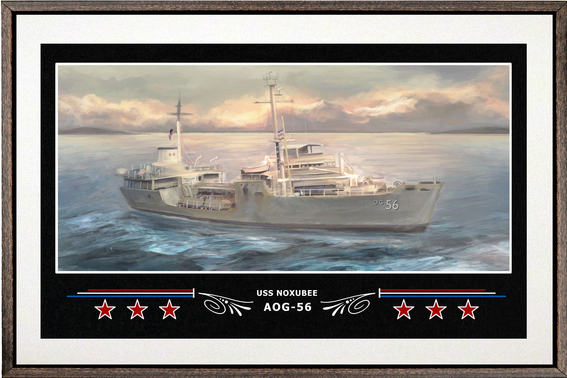 USS NOXUBEE AOG 56 BOX FRAMED CANVAS ART WHITE