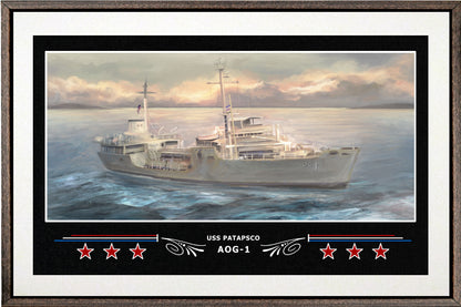 USS PATAPSCO AOG 1 BOX FRAMED CANVAS ART WHITE