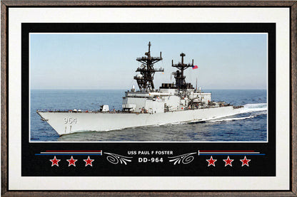 USS PAUL F FOSTER DD 964 BOX FRAMED CANVAS ART WHITE