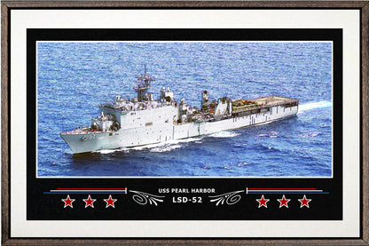 USS PEARL HARBOR LSD 52 BOX FRAMED CANVAS ART WHITE