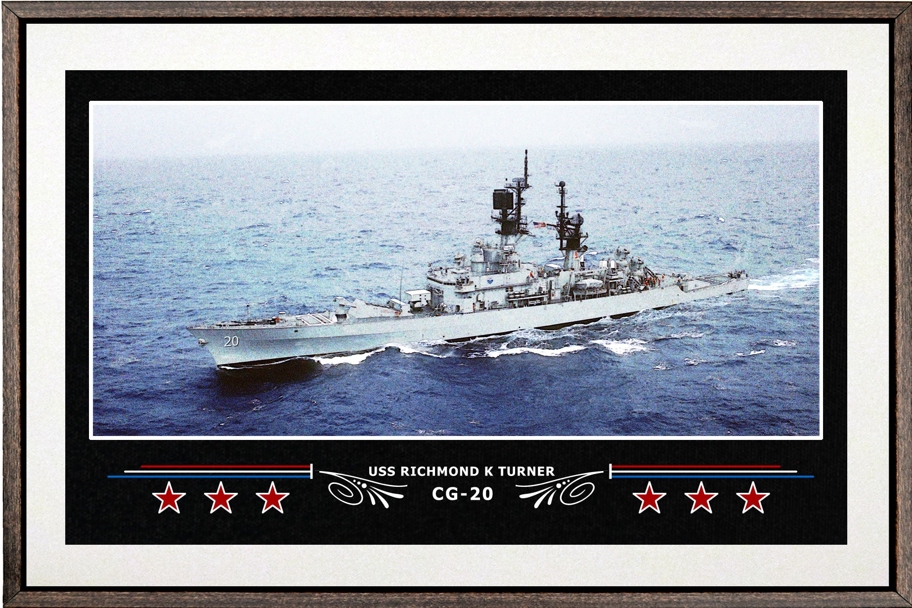 USS RICHMOND K TURNER CG 20 BOX FRAMED CANVAS ART WHITE