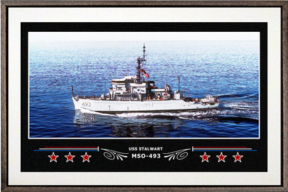 USS STALWART MSO 493 BOX FRAMED CANVAS ART WHITE