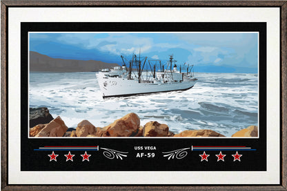 USS VEGA AF 59 BOX FRAMED CANVAS ART WHITE