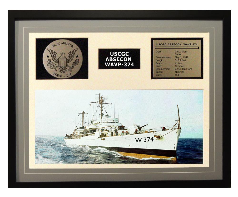 USCGC Absecon WAVP-374 Framed Coast Guard Ship Display