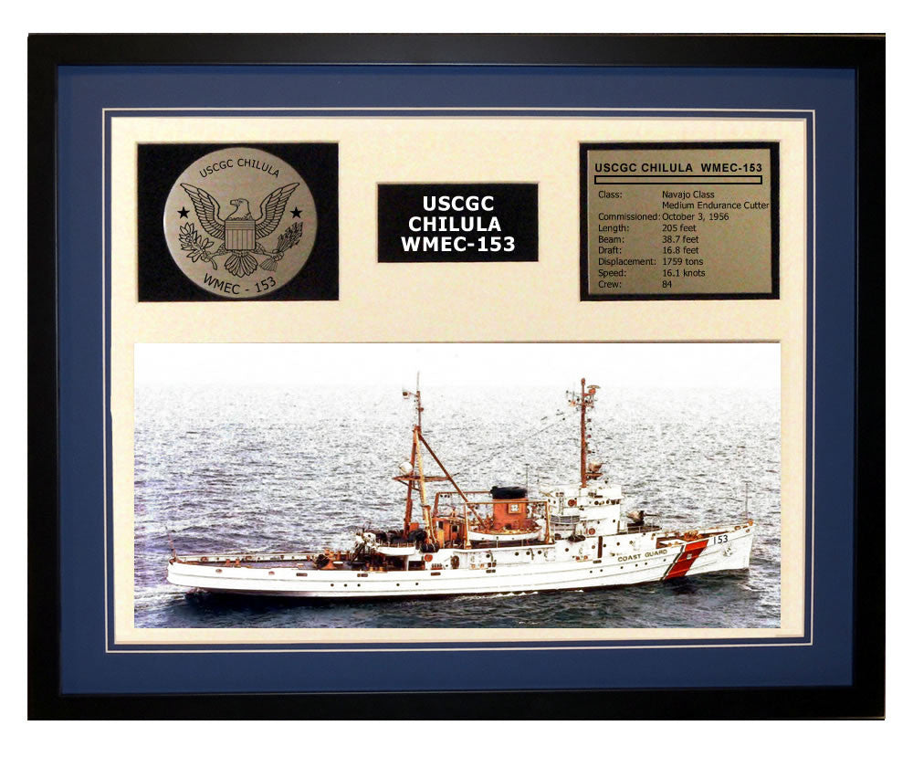 USCGC Chilula WMEC-153 Framed Coast Guard Ship Display Blue