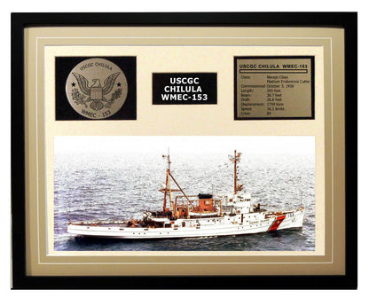 USCGC Chilula WMEC-153 Framed Coast Guard Ship Display Brown