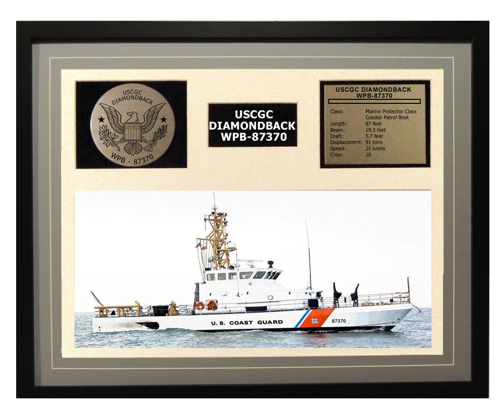 USCGC Diamondback WPB-87370 Framed Coast Guard Ship Display