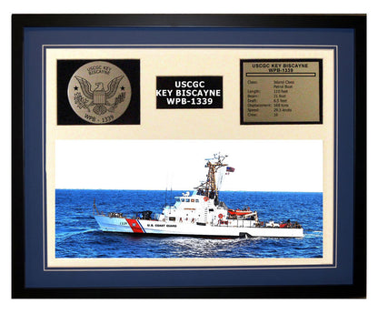 USCGC Key Biscayne WPB-1339 Framed Coast Guard Ship Display Blue