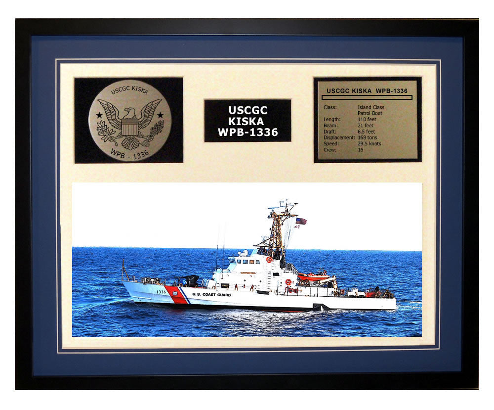 USCGC Kiska WPB-1336 Framed Coast Guard Ship Display Blue