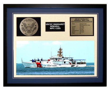 USCGC Margaret Norvell WPC-1105 Framed Coast Guard Ship Display Blue