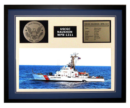 USCGC Naushon WPB-1311 Framed Coast Guard Ship Display Blue