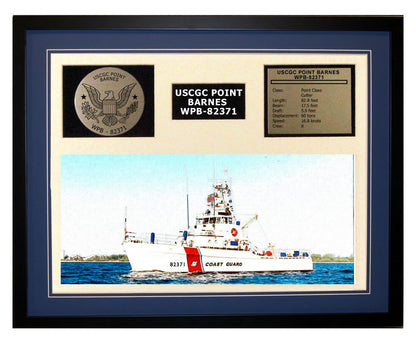 USCGC Point Barnes WPB-82371 Framed Coast Guard Ship Display Blue