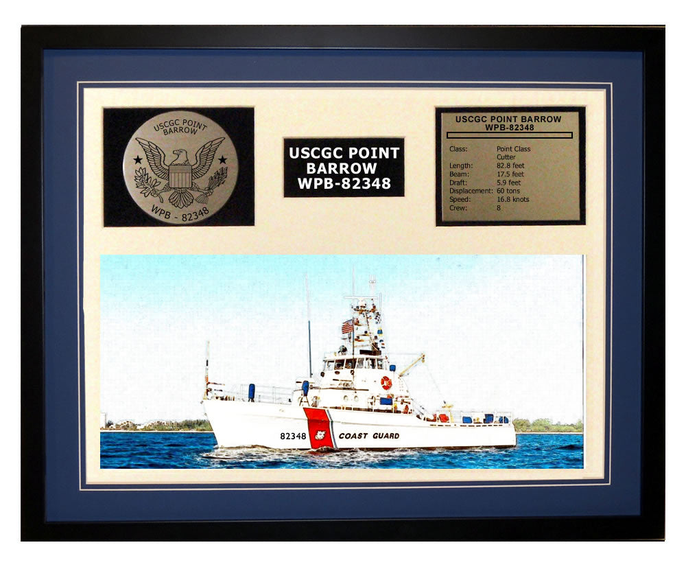 USCGC Point Barrow WPB-82348 Framed Coast Guard Ship Display Blue