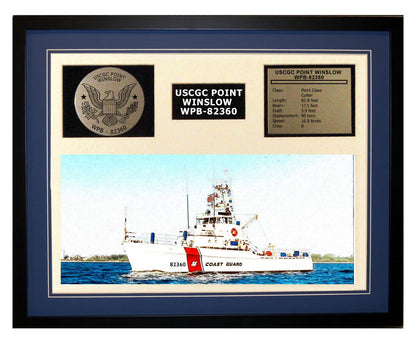 USCGC Point Winslow WPB-82360 Framed Coast Guard Ship Display Blue