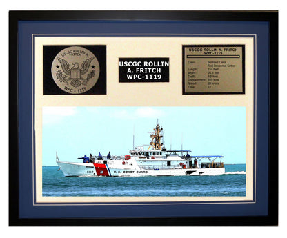 USCGC Rollin A. Fritch WPC-1119 Framed Coast Guard Ship Display Blue