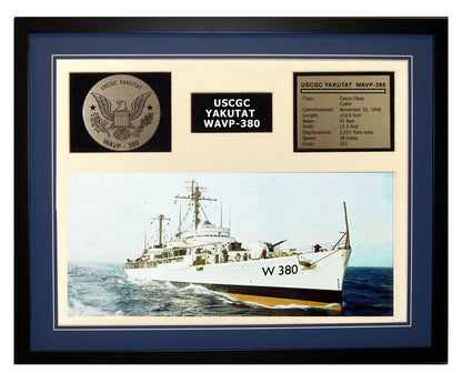 USCGC Yakutat WAVP-380 Framed Coast Guard Ship Display Blue