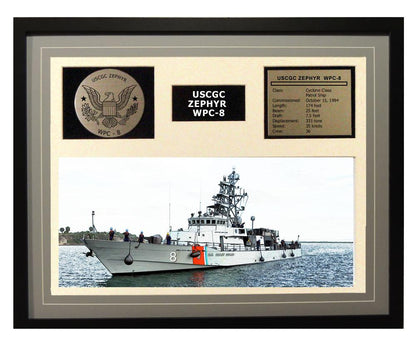 USCGC Zephyr WPC-8 Framed Coast Guard Ship Display